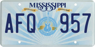MS license plate AFQ957
