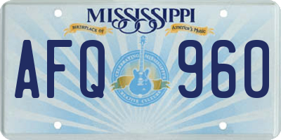 MS license plate AFQ960