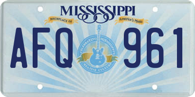 MS license plate AFQ961