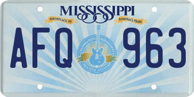 MS license plate AFQ963