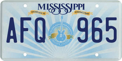 MS license plate AFQ965