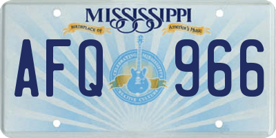 MS license plate AFQ966