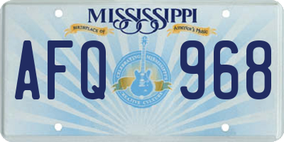 MS license plate AFQ968