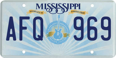MS license plate AFQ969