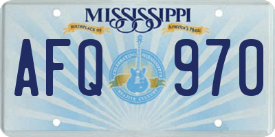 MS license plate AFQ970