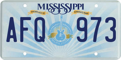 MS license plate AFQ973