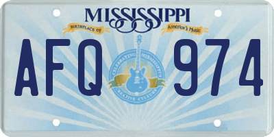 MS license plate AFQ974