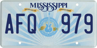 MS license plate AFQ979
