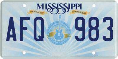MS license plate AFQ983