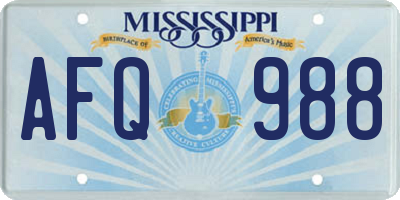 MS license plate AFQ988