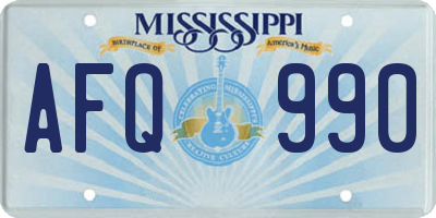 MS license plate AFQ990