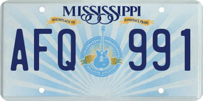 MS license plate AFQ991