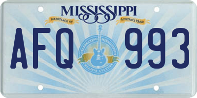 MS license plate AFQ993