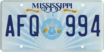 MS license plate AFQ994