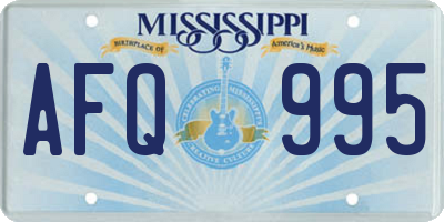 MS license plate AFQ995