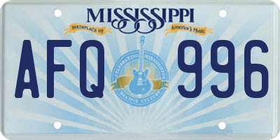 MS license plate AFQ996