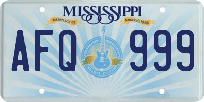 MS license plate AFQ999