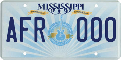 MS license plate AFR000