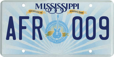 MS license plate AFR009