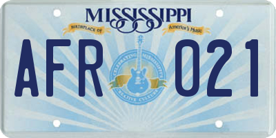 MS license plate AFR021