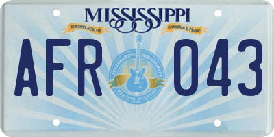 MS license plate AFR043