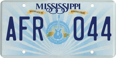 MS license plate AFR044