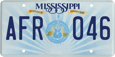 MS license plate AFR046