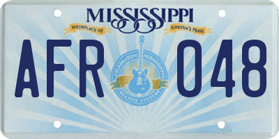 MS license plate AFR048