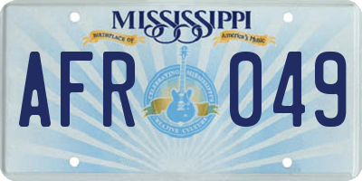 MS license plate AFR049