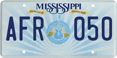 MS license plate AFR050