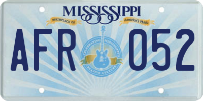 MS license plate AFR052