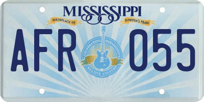 MS license plate AFR055
