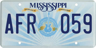 MS license plate AFR059