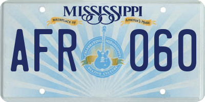 MS license plate AFR060