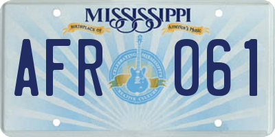 MS license plate AFR061