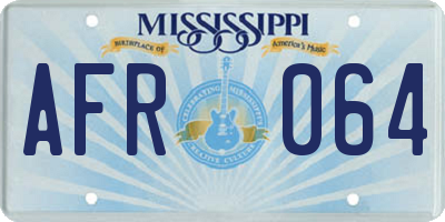 MS license plate AFR064
