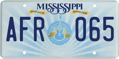 MS license plate AFR065