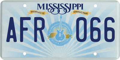 MS license plate AFR066