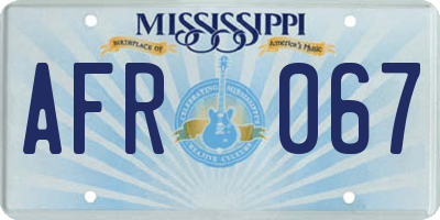 MS license plate AFR067