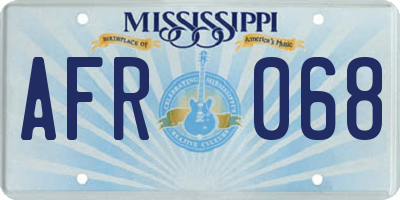 MS license plate AFR068
