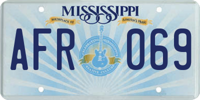 MS license plate AFR069