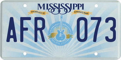 MS license plate AFR073