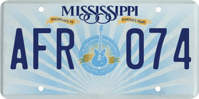 MS license plate AFR074
