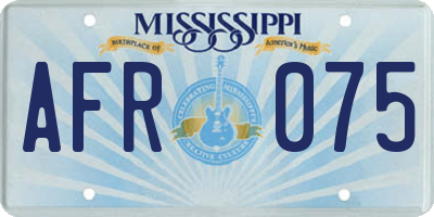 MS license plate AFR075