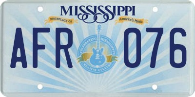 MS license plate AFR076