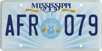 MS license plate AFR079