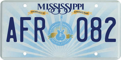 MS license plate AFR082
