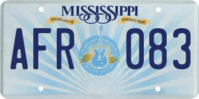 MS license plate AFR083