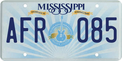 MS license plate AFR085