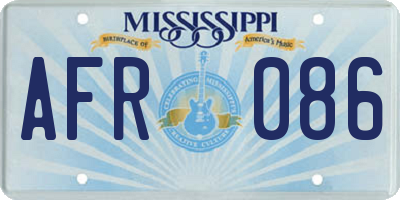 MS license plate AFR086